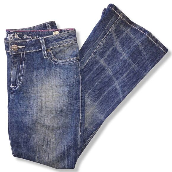Wrangler Blue Jeans Women's Rock 47 Low Rise 1% Spandex Sz 7/8 32" Waist - Picture 2 of 9